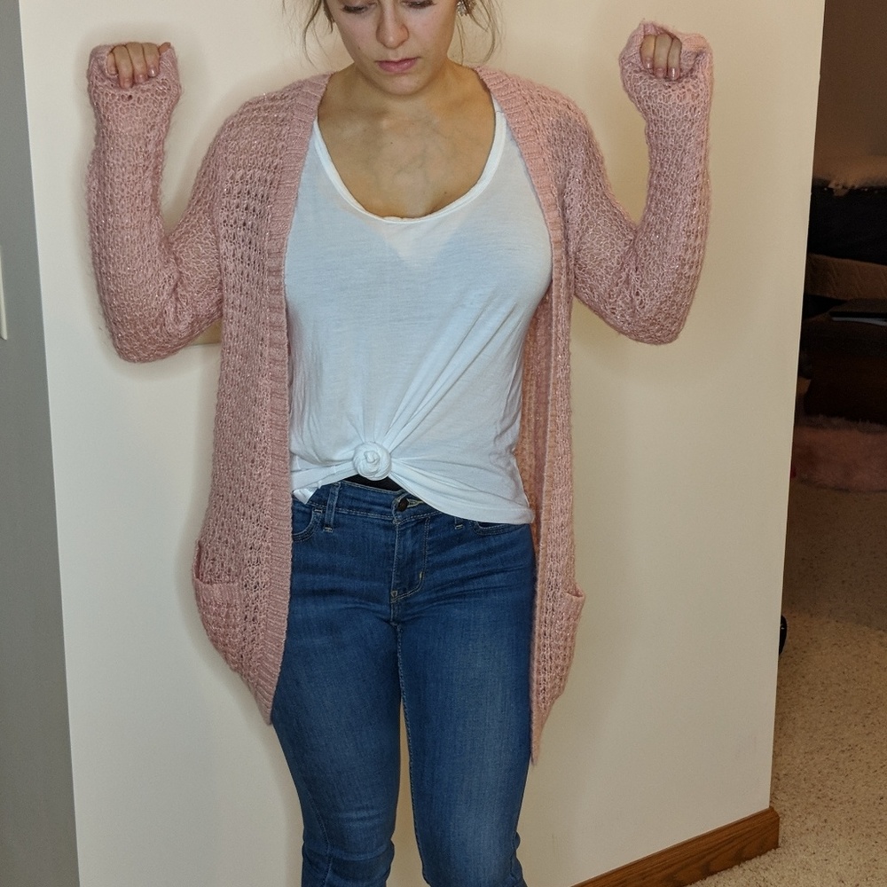 Comfy blush pink cardigan